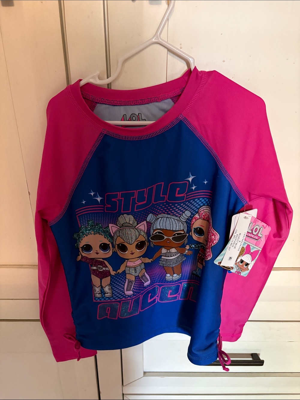 L.O.L. Surprise! Blue & Hot Pink "Style Queen" Rash Guard